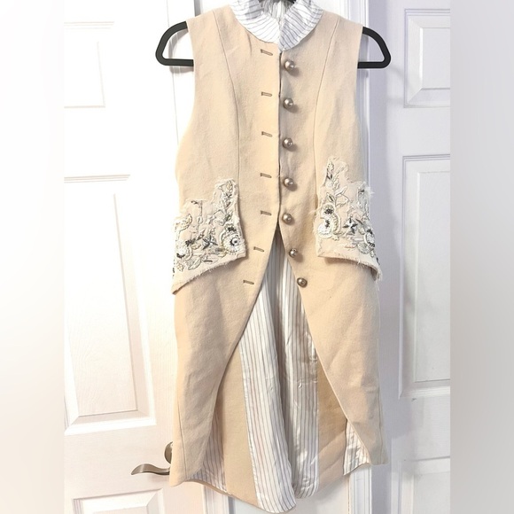 Zara ⚜️Atelier, RARE Wool Embroidered Tailcoat Vest S Cream. Limited Edition NWT - Picture 12 of 14